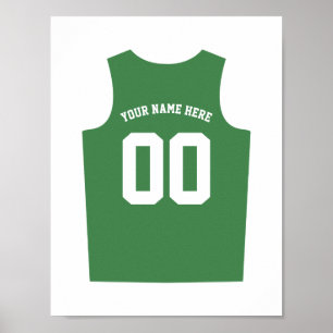 Basketbollens enhetliga Poster Anpassa Mörk grönt