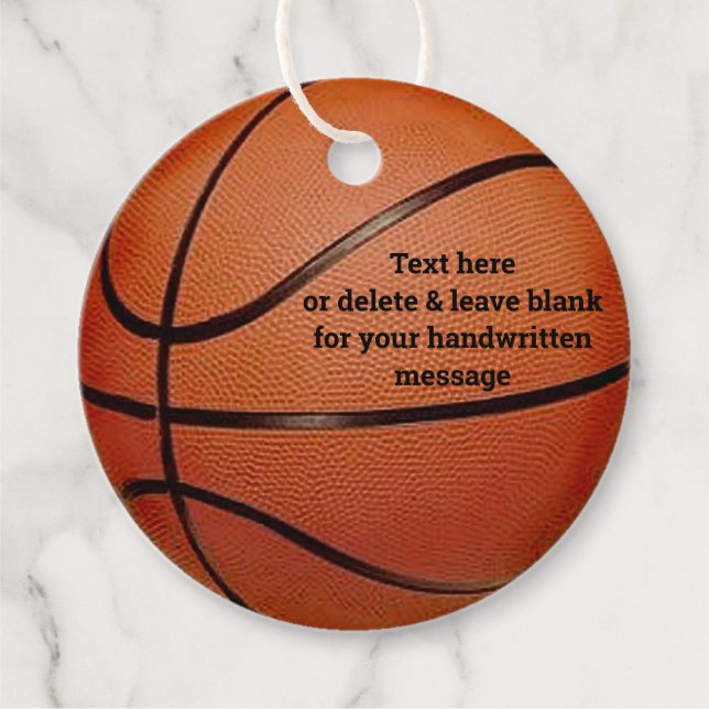 Basketbollens favoritkort gåvor etiketter (Framsida)