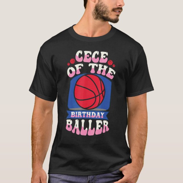Basketbollens födelsedag Baller Basketball-tema T Shirt (Framsida)