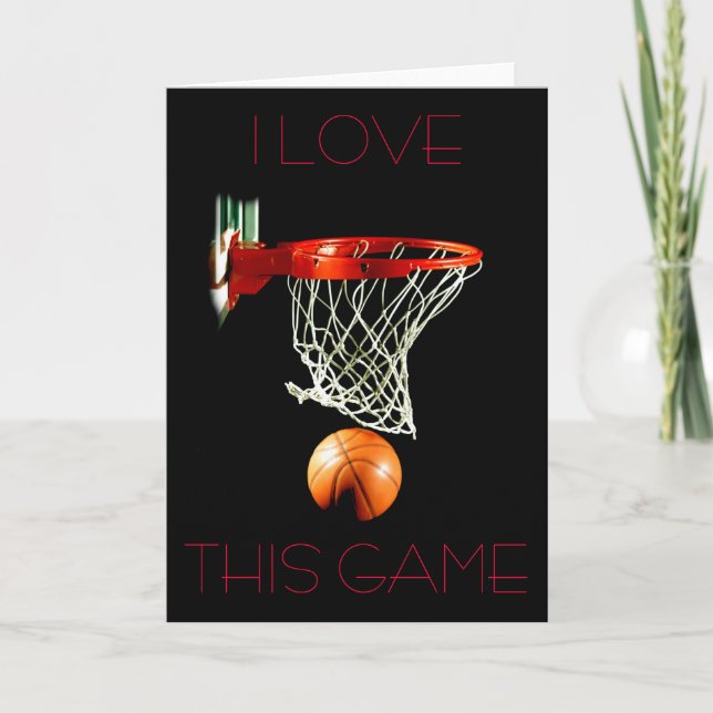 Basketbollens hälsningskort - jag Kärlekar det här Kort (Framsida)