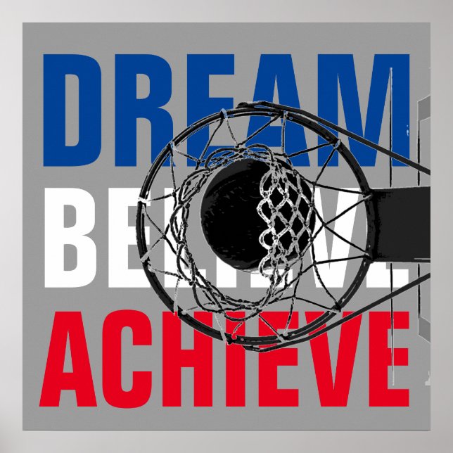 Basketbollens inspirationerande motivation - att u poster (Framsidan)