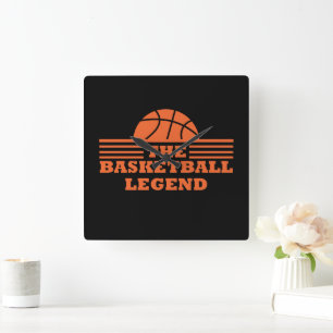 Basketbollens legend orange boll fyrkantig klocka