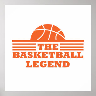 Basketbollens legend orange boll poster