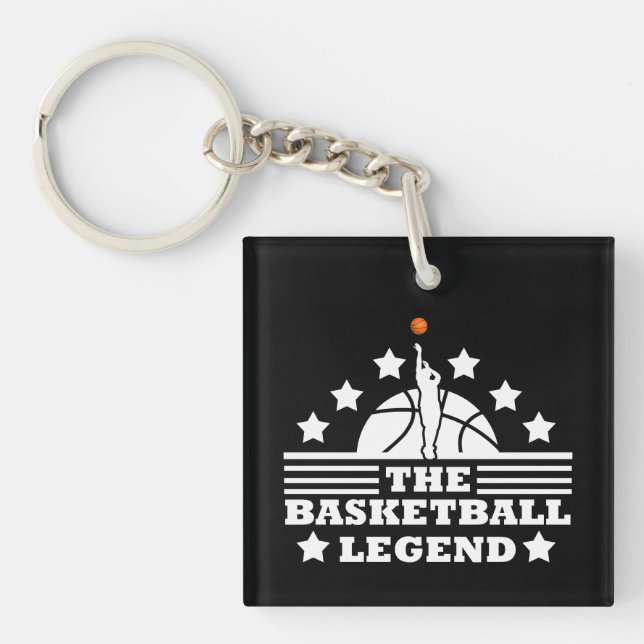 Basketbollens legendariska spelare vit orange boll (Framsidan)