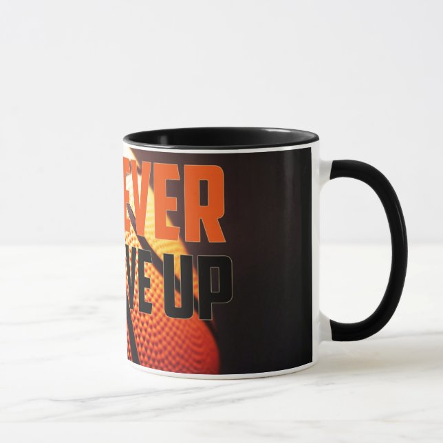 Basketbollens motivation - aldrig ge efter storema mugg (Höger)