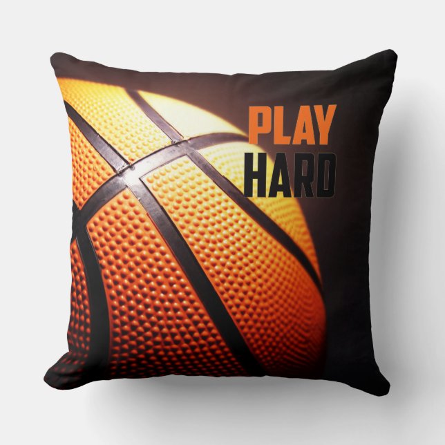 Basketbollens motivation - spela hårt av storeman kudde (Framsida)