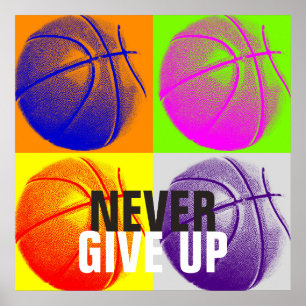 Basketbollens popup-utskrift i Ge lyckades aldrig Poster