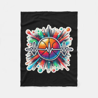 Basketbollens pulsslag - Perfekt för sport Fleecefilt