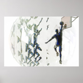 Basketbollens reflektion poster