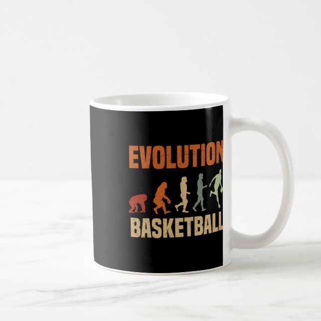 Basketbollens utveckling från apa till Manar Bball Kaffemugg (Höger)