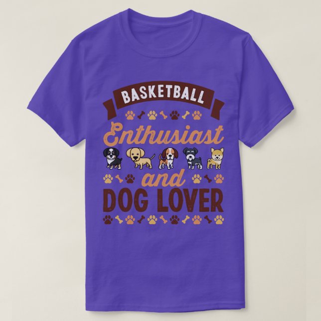 Basketbollentusiast och Hund älskare T Shirt (Design framsida)