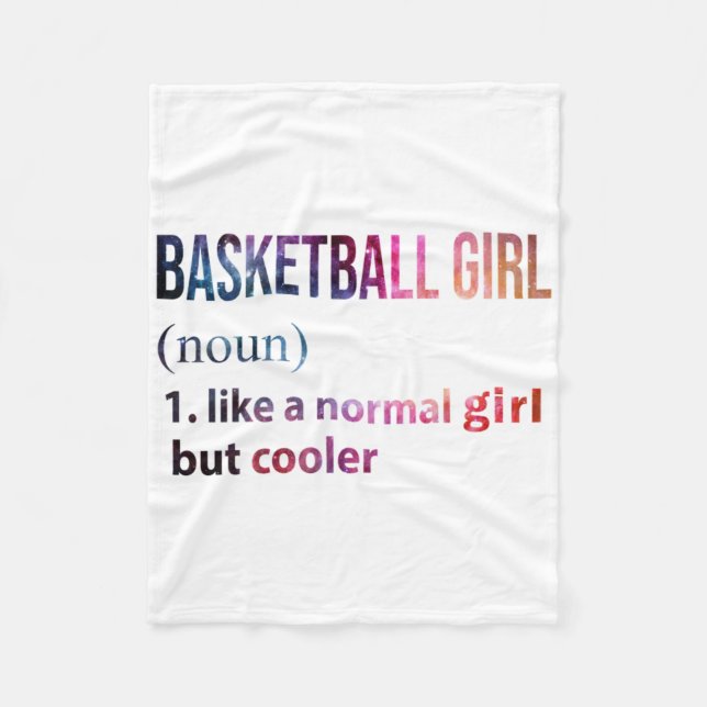 Basketbollflicka som en vanlig flicka men coolare  fleecefilt (Framsidan)