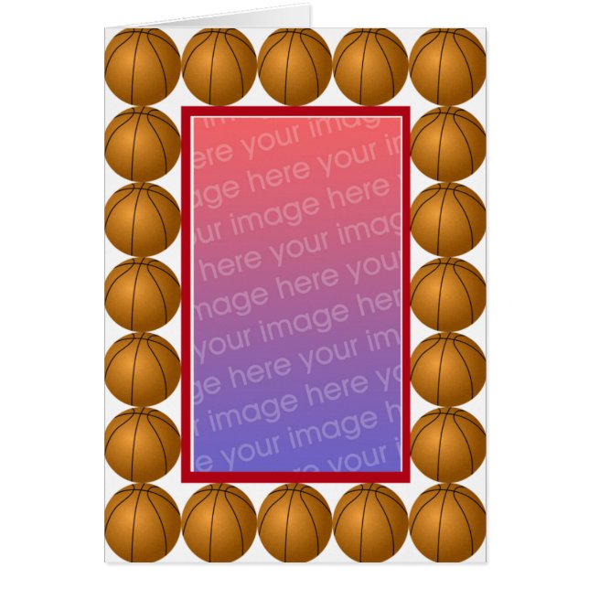 Basketbollfotokort Hälsningskort (Framsidan)
