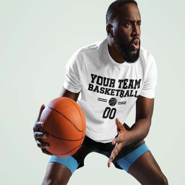 Basketbollgruppens Namn och nummermall T Shirt (Skapare uppladdad)