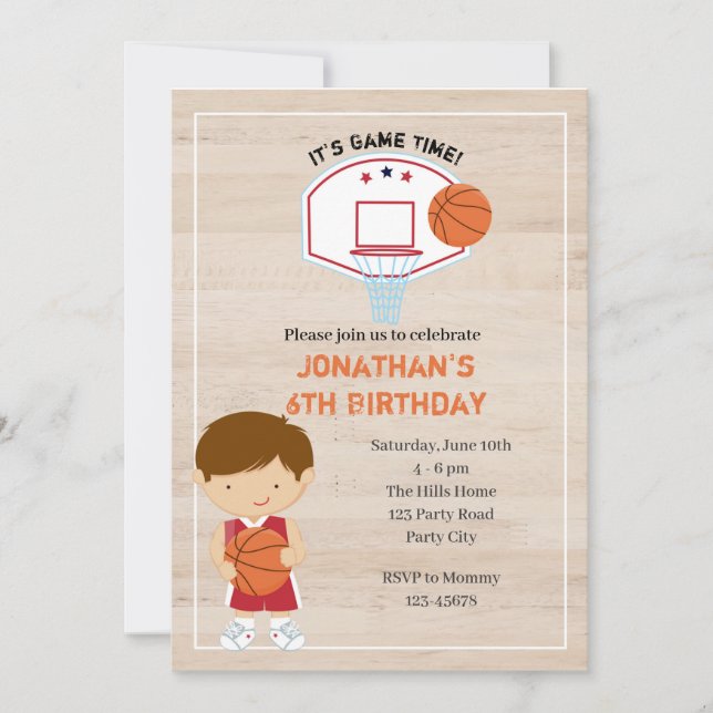 Basketbollinbjudan - Boys Sports All Star Inbjudningar (Framsida)