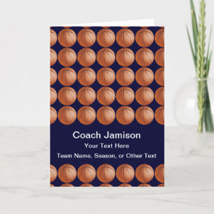 Basketbollkort för coach, blått, vitt invändigt kort