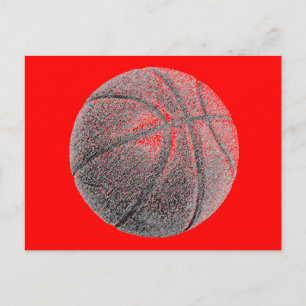 Basketbollkort för penneffekt Red Pop Art Vykort