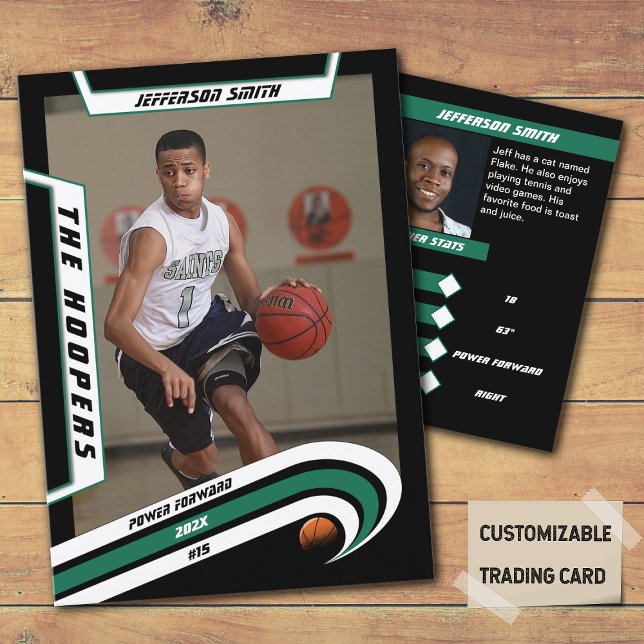 Basketbollkort i Grönt Black (Unleash the Future of Basketball Collectibles with the Basketball Trading Card in Lively Green Black)