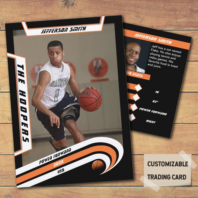 Basketbollkort i levande Orange (Unleash the Future of Basketball Collectibles with the Basketball Trading Card in Lively Orange)