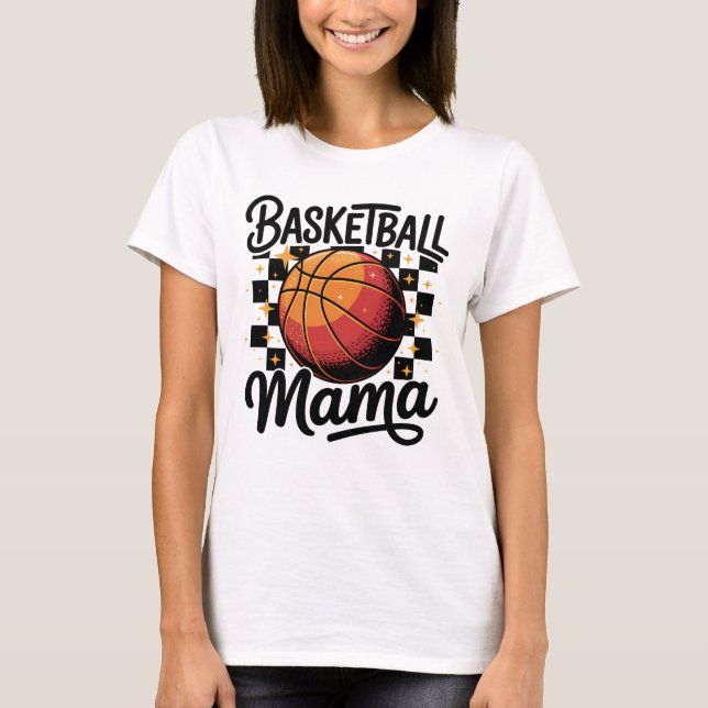 Basketbollmamma Retro Mamma T Shirt (Framsida)