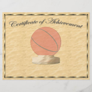 Basketbollscertifikat för uppnående av resultat