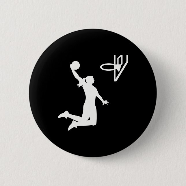 Basketbollsflicka Knapp (Framsida)