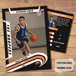 Basketbollshandels kort i livlig orange
