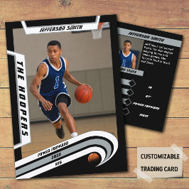 Basketbollshandelsf kort i livlig silver svart