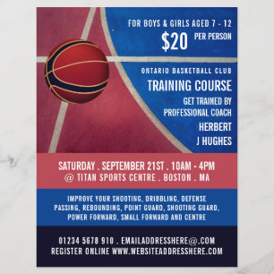 Basketbollskonstruktion, Basketballkurs Reklamblad