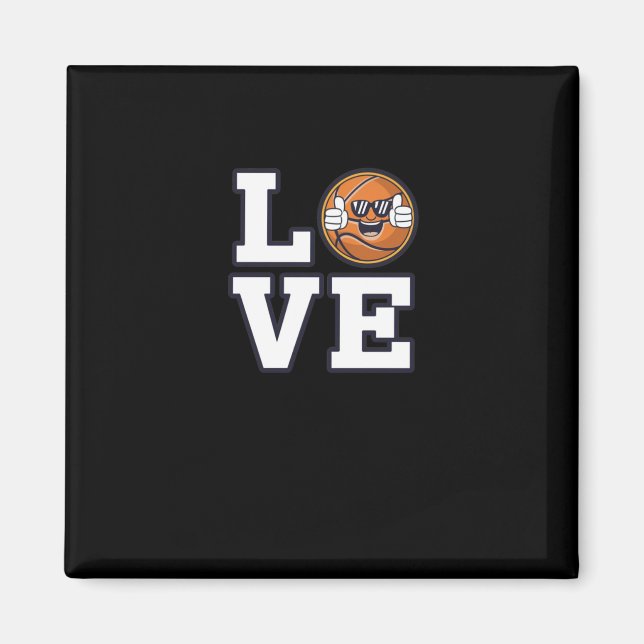 Basketbollskonstruktion med Coola Emoji och kärlek Magnet (Framsidan)