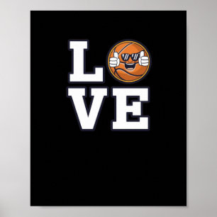 Basketbollskonstruktion med Coola Emoji och kärlek Poster