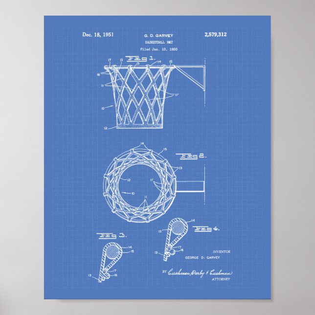 Basketbollsmålet 1951 Patentbild Poster (Framsidan)