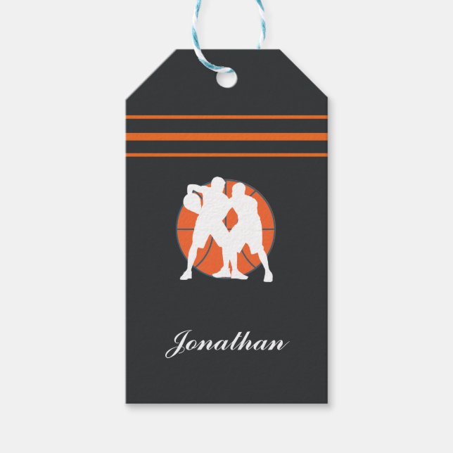 Basketbollspartier Namn Initial Personlig Sport Presentetikett (Framsidan)