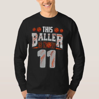 Basketbollspelare 11 år gammal Boy Basketball 11 T Shirt