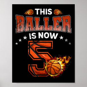 Basketbollspelare 5:e födelsedag - Boys Basketball Poster