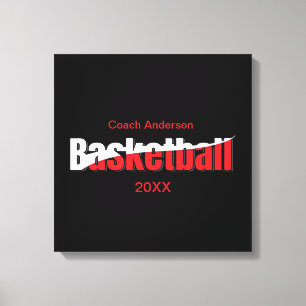 Basketbollspelare Abstrakt Svisch - Ordkonst Canvastryck
