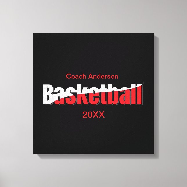 Basketbollspelare Abstrakt Svisch - Ordkonst Canvastryck (Framsida)