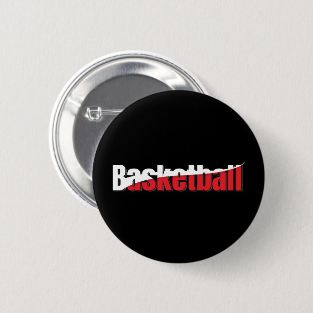 Basketbollspelare Abstrakt Svisch - Ordkonst Knapp (Framsida & baksida)