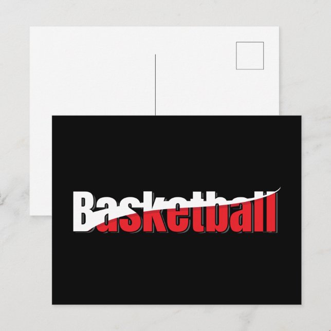 Basketbollspelare Abstrakt Svisch - Ordkonst Vykort (Fram/baksida)