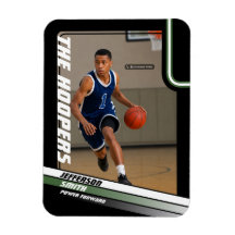 Basketbollspelare Anpassad Svart Grön Foto Magnet