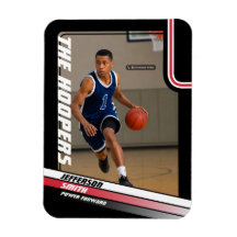 Basketbollspelare Anpassad Svart Röd Foto Magnet