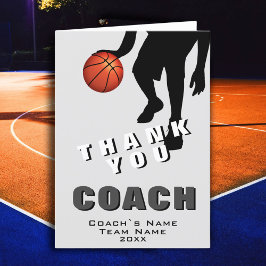 Basketbollspelare Basketbolltränare Tack Kort