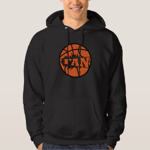 Basketbollspelare fläkt orange boll hoodie