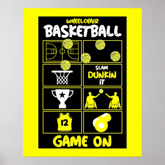 Basketbollspelare för rullstol poster (Framsidan)