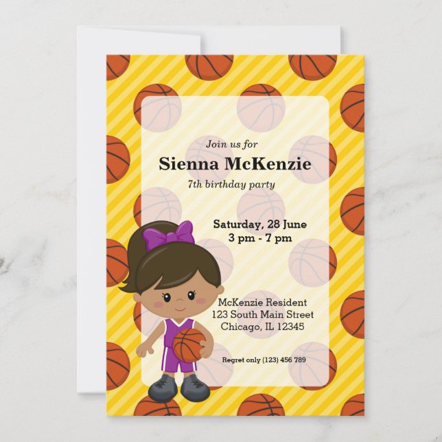 Basketbollspelare Inbjudningar (Framsida)