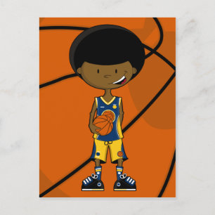 Basketbollspelare med Afro-vykort Vykort