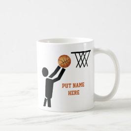 Basketbollspelare med boll anpassningsbar kaffemugg