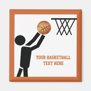 Basketbollspelare med boll anpassningsbar magnet