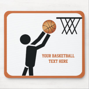 Basketbollspelare med boll anpassningsbar musmatta
