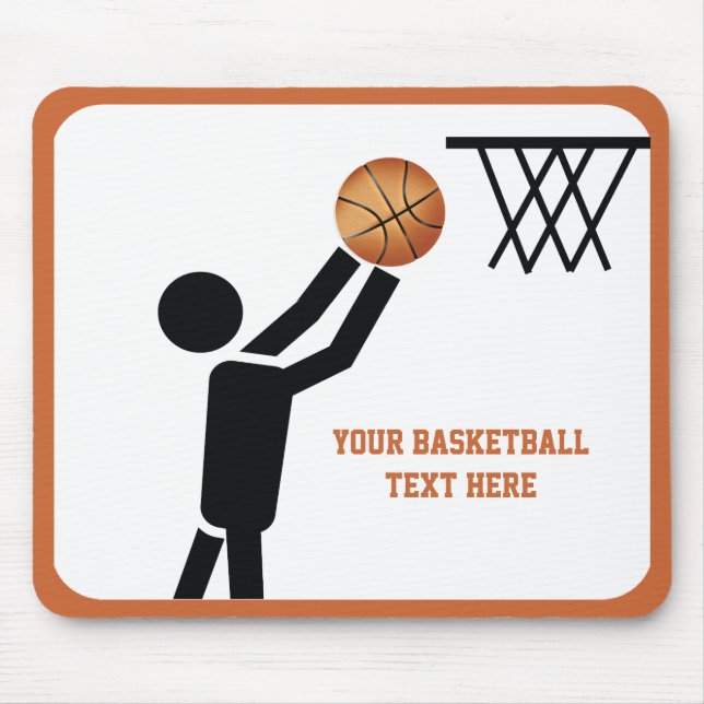 Basketbollspelare med boll anpassningsbar musmatta (Framsidan)